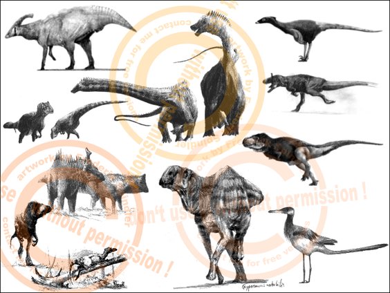 Dinosaurier Entwürfe